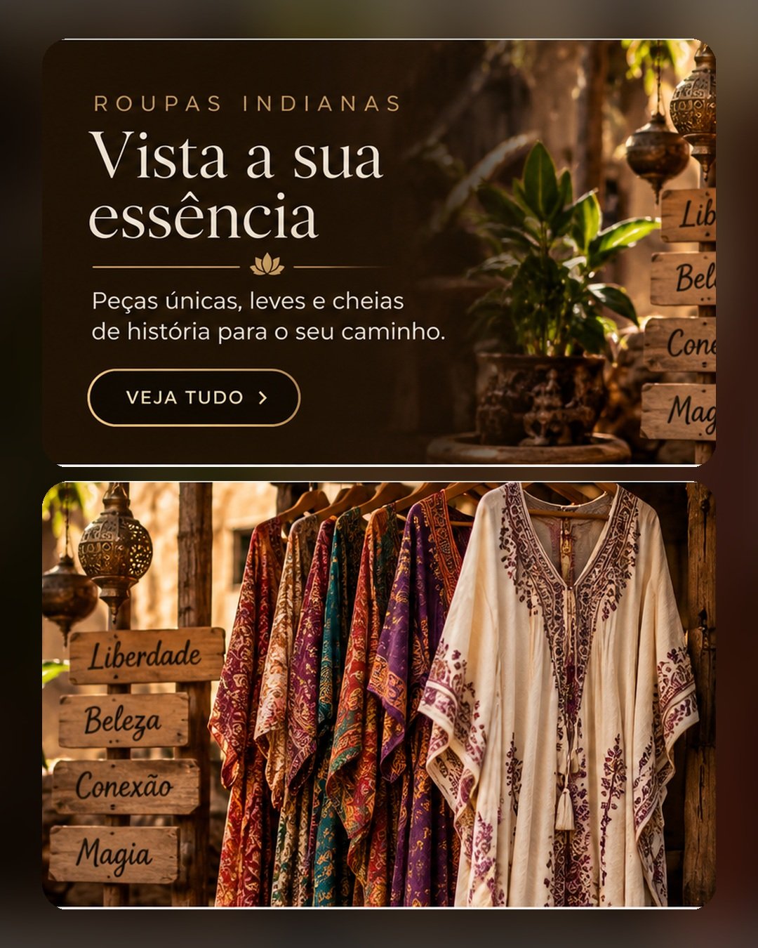 Roupas indianas da Taberna Mágica — versão para celular