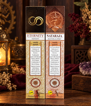 Caixas dos incensos Sree Vani Eternity Infinity e Nataraja Matter & Spirit, 15 g