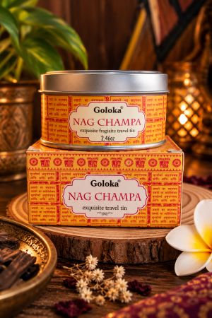 Vela aromática Goloka Nag Champa 70g com embalagem